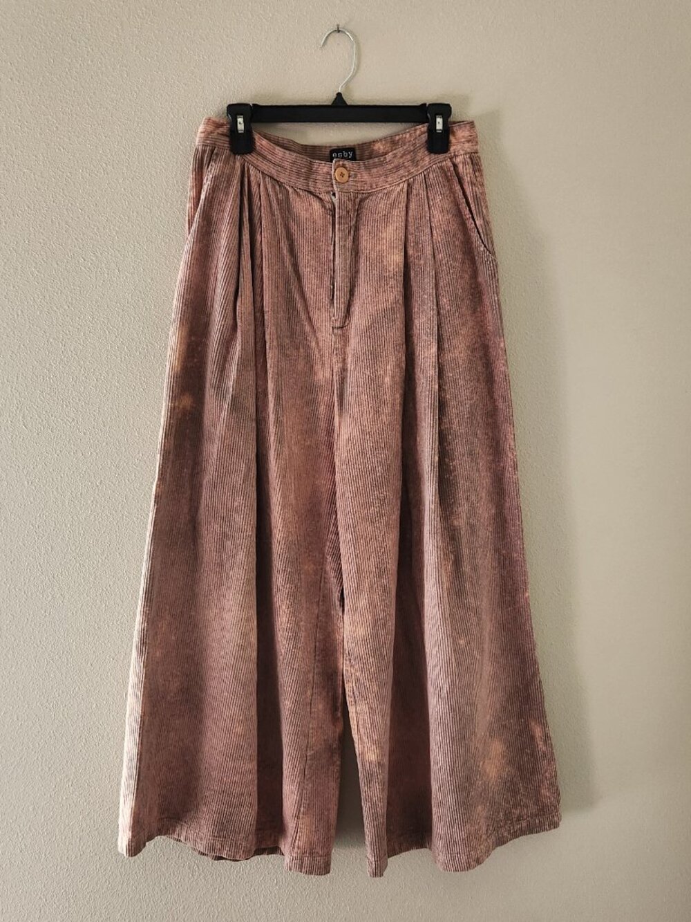 ESBY Pink Cotton Corduroy Splatter Dye 'Nadia' Wide Leg Pants Size 8